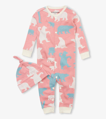 Little Blue House Baby Coverall & Hat